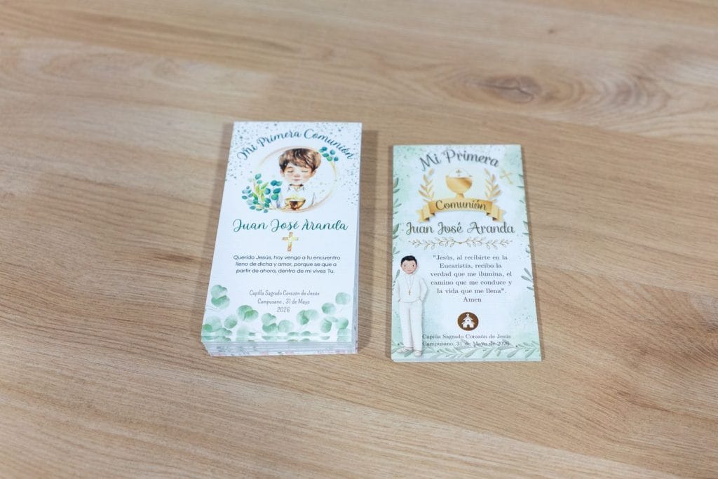 Santitos de Primera Comunión personalizados