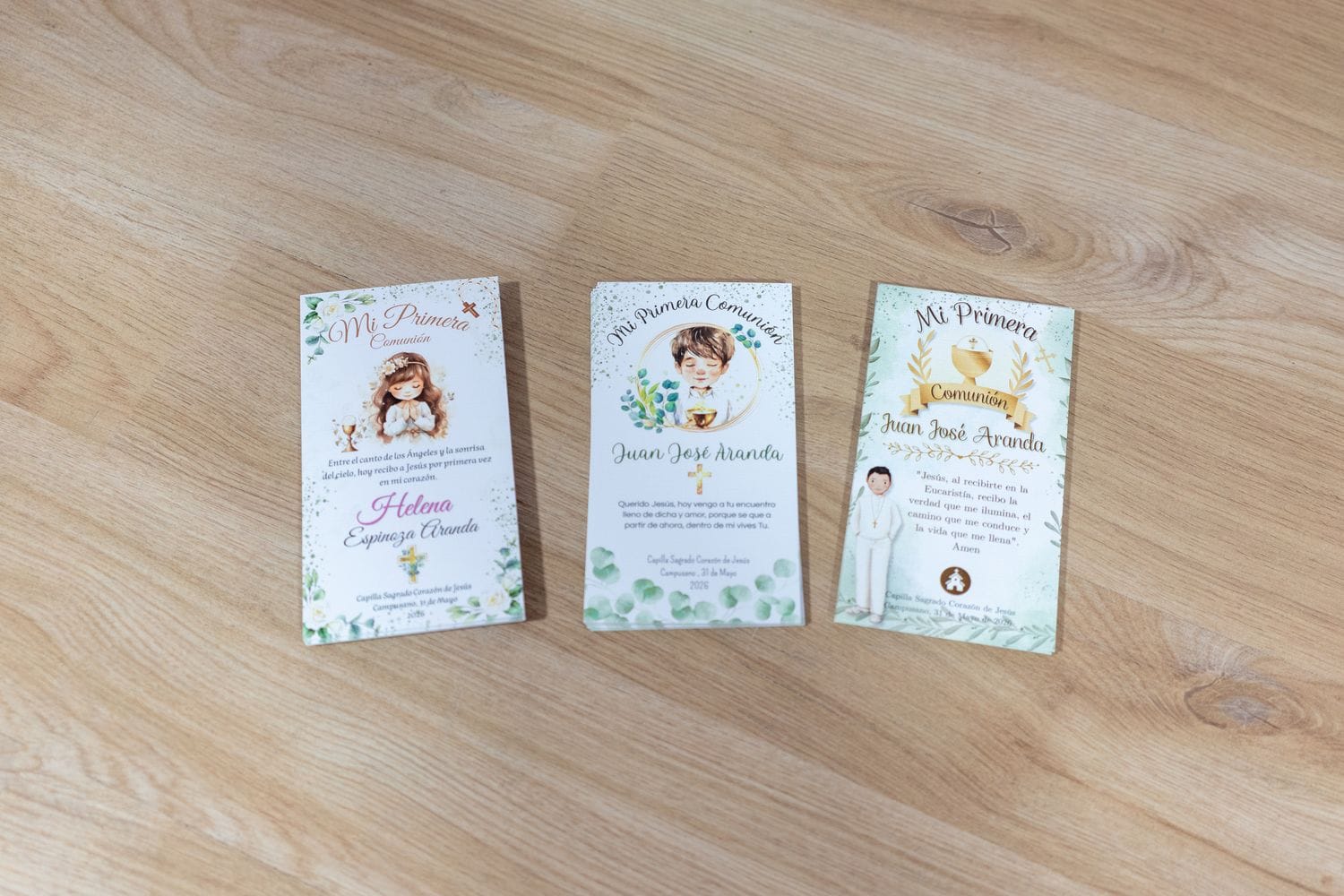 Santitos de Primera Comunión personalizados