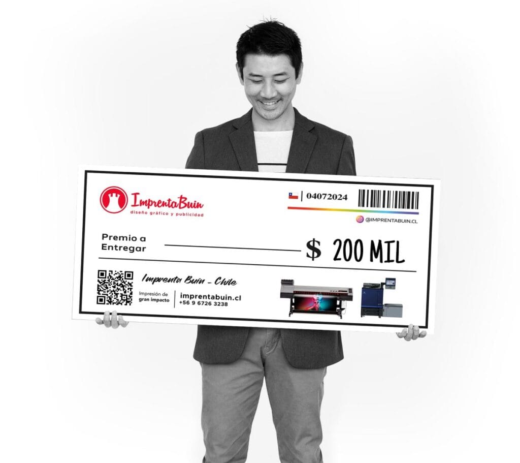 Cheque de premio personalizado en material rígido - Servicios ...