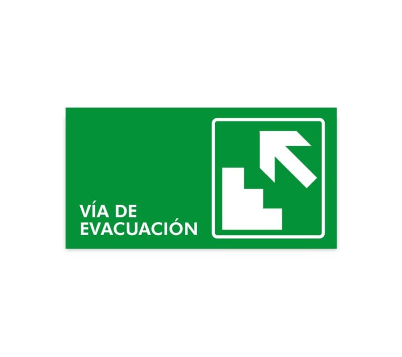 Vía de evacuación arriba escalera