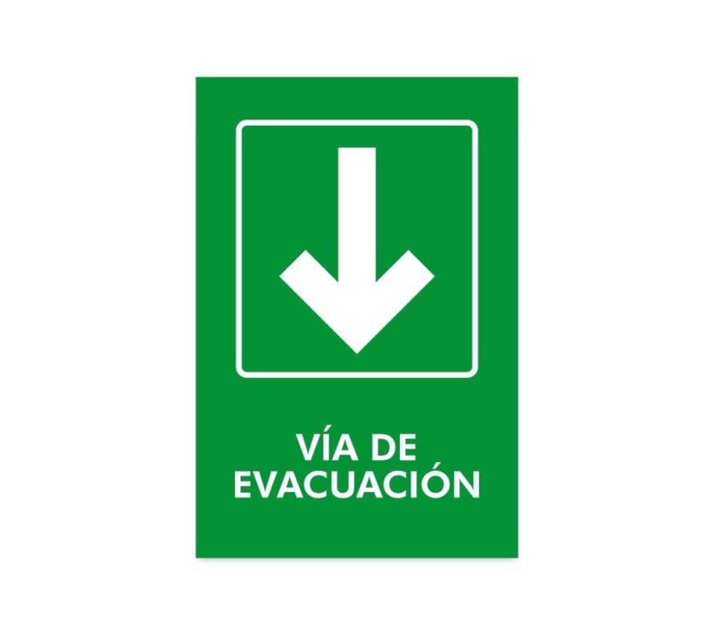 Vía de evacuación flecha abajo