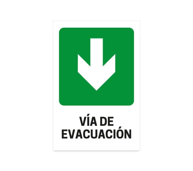 Vía de evacuación flecha abajo