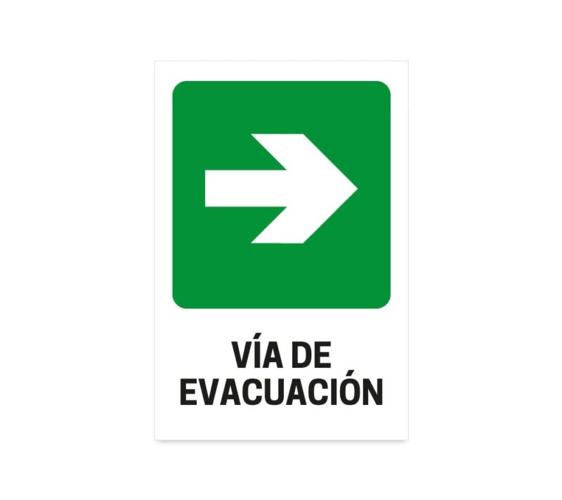 Vía de evacuación flecha derecha
