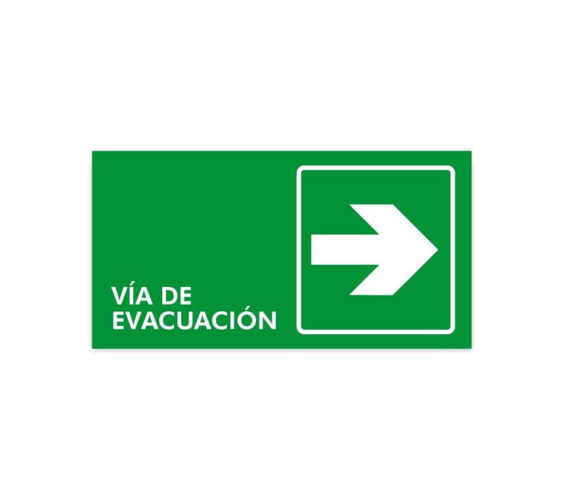 Vía de evacuación flecha derecha