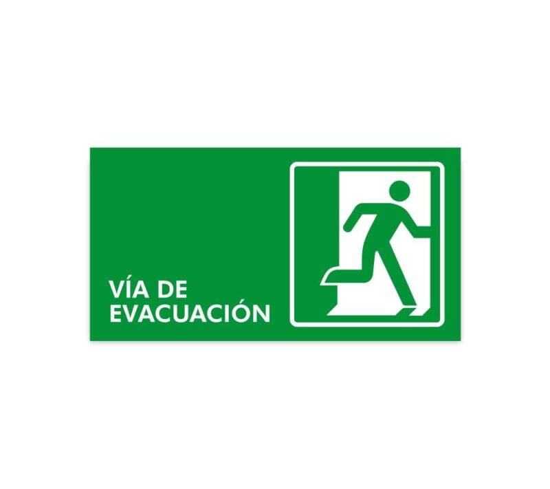 Vía de evacuación flecha derecha