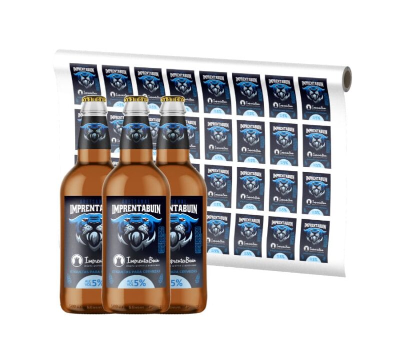 Etiquetas de cerveza impresas en adhesivo mate con envío a todo Chile