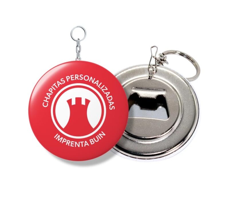 Chapitas con llavero y destapador