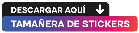 Tamañera de referencia para stickers personalizados por metro
