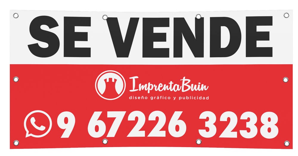 Letreros Se Vende y Se Arrienda personalizados en tela PVC, bastidor o Trovicel