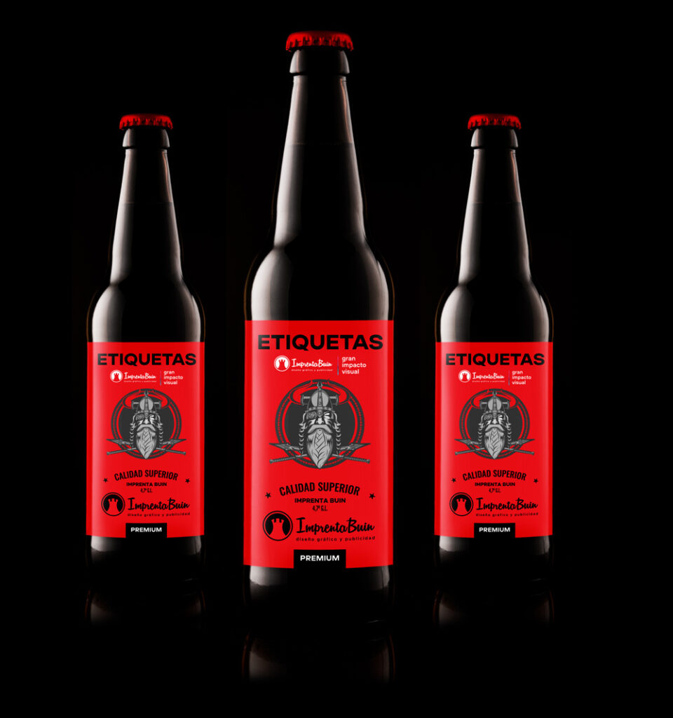Etiquetas para cerveza artesanal chile impresas en adhesivo PVC resistente a humedad y frío