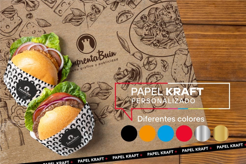 Papel kraft personalizado impreso para negocios y packaging