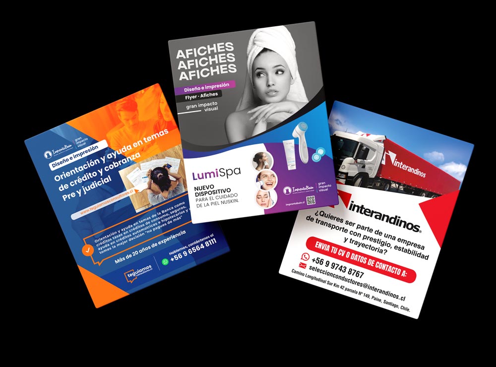 afiches publicitarios tamaño carta 20x28 cm
