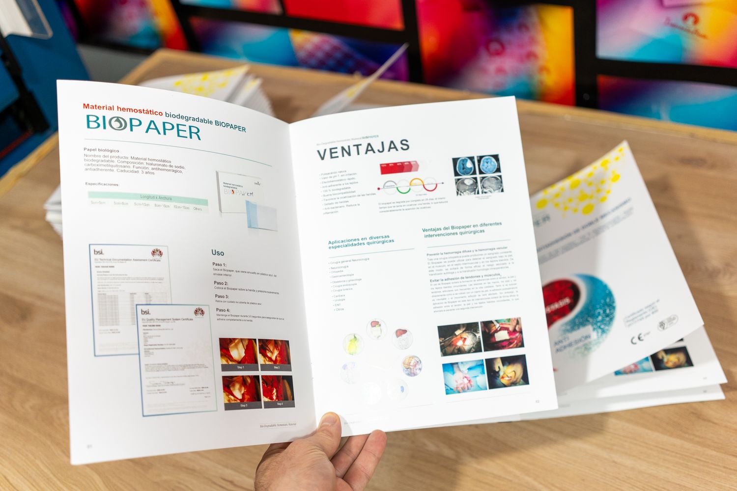 Trípticos y brochures impresos a color para empresas