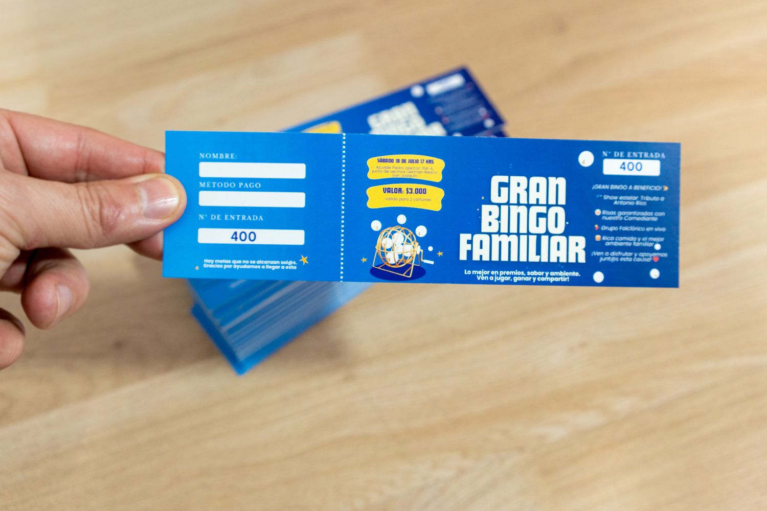 Entradas personalizadas numeradas para eventos